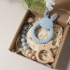 Baby Boy Gift Set With Silicone Teether and Pacifier Chain